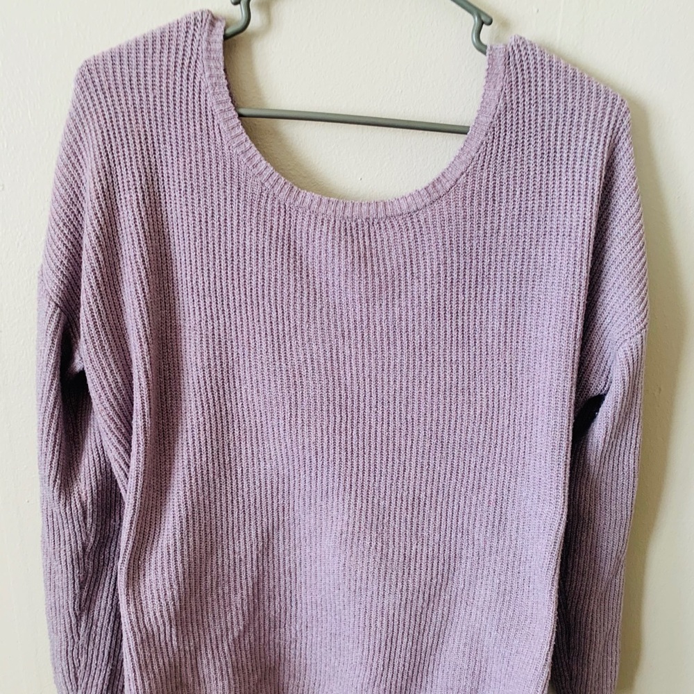 Light purple long sleeve off shoulder blouse